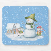 Fun Cute Merry Kerstmis Snow Holiday Muismat (Voorkant)