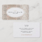 Fun & Cute Mode Boutique Faux Silver Sequins Visitekaartje (Voorkant / Achterkant)