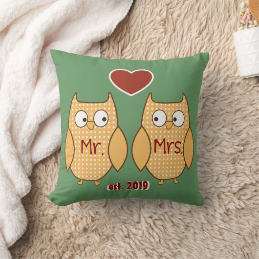 Fun Cute Mr. & Mrs Owl Personalized Kussen (Deken)