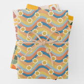 Fun Cute Retro Design Flower Mushroom Inpakpapier Vel (In situ)