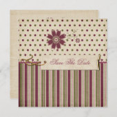 Fun Cute Stripes Stip Save the Date (Voorkant / Achterkant)