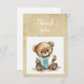 Fun Cute Teddy Bear Lecture Livres Merci (Devant / Derrière)