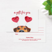 Fun Cute Valentijnsdag Dog Headband-kaartje Visitekaartje (Bureau)