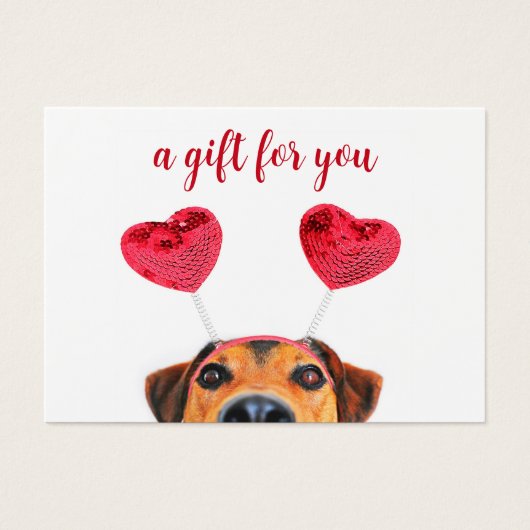 Fun Cute Valentijnsdag Dog Headband-kaartje Visitekaartje (Voorkant)