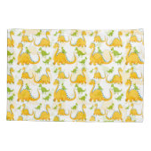 Fun Cute Yellow en Green Dinosaurs Kussensloop (Achterkant)