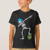 Fun Dab dabbing skelet Waterpolo Halloween zwemmen T-shirt (Voorkant)