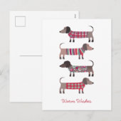 Fun Dachshund Dog Feestdagenkaart (Voorkant / Achterkant)