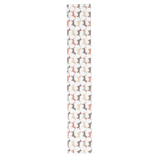 Fun Dachshund Dog Pattern Lange Tafelloper (Voorkant)