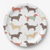 Fun Dachshund Dog Pattern Papieren Bordje (Voorkant)