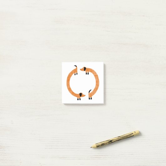 Fun Dachshund Post-it® Notes (Op bureau)