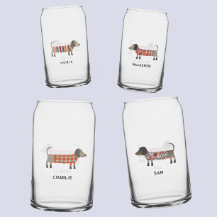 Fun Dachshund Wiener Worst Hond Gepersonaliseerde  Blikvorm Glas