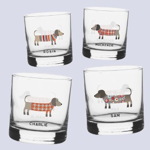 Fun Dachshund Wiener Worst Hond Gepersonaliseerde  Whisky Glas