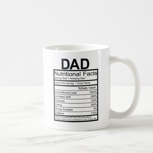 Fun Dad Nutritional Label Koffiemok (Rechts)