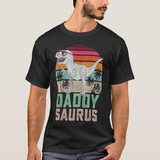 Fun Daddy saurus Rex Dinosaur Daddysaurus Family M T-shirt (Voorkant)