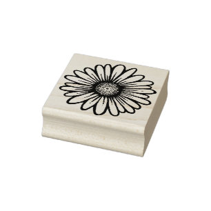Fun Daisy Flower Trendy Floral Botanical Daisies Rubberstempel
