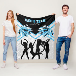 Fun Dance Team Black, White en Baby Blue Fleece Deken