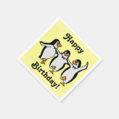 Fun Dansende Penguins Happy Birthday! Servetten (Hoek)