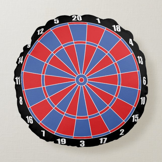 Fun Dartboard Darts Round Pillow Rond Kussen (Voorkant)