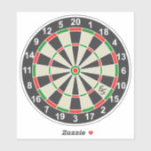 Fun Dartbord Darts Bord Cirkel Monogram Grappig Sticker (Vel)