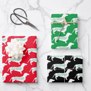 Fun Dashing Dachshund Inpakpapier Vel