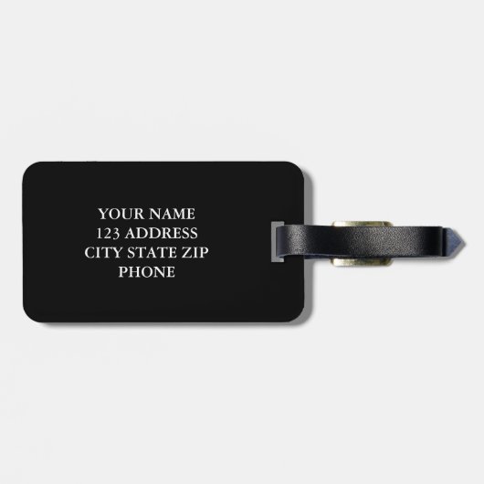 Fun de heer en Mrs. Black chalkboard: bagagelabel  (Achterkant horizontaal)