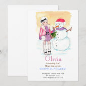 Fun de neige Anniversaire Fête Invitation (Devant / Derrière)