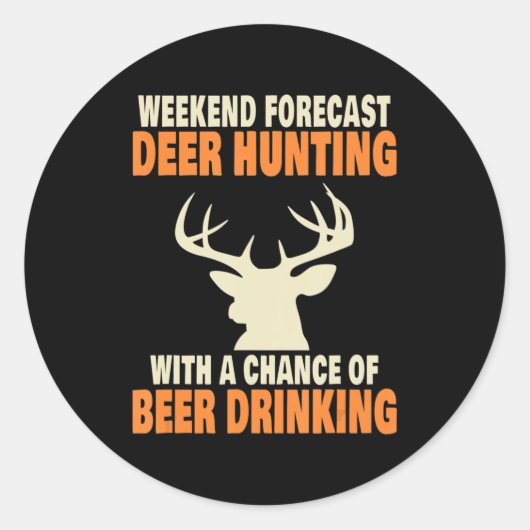 Fun Deer Hunting Ronde Sticker (Voorkant)