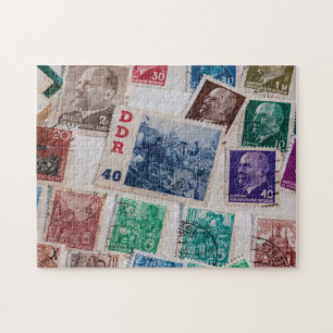 Fun design met Oost-Duitse postzegels Legpuzzel