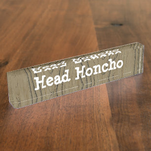 Fun Desk Sign Head Honcho Naambordje