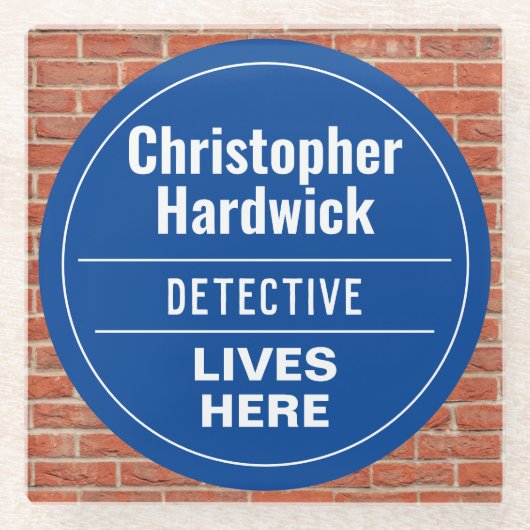 Fun Detective Wall Plaque Style Onderzetter Glazen Onderzetter (Voorkant)