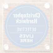 Fun Detective Wall Plaque Style Onderzetter Glazen Onderzetter (Achterkant)