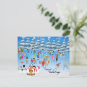 Fun d'hiver Festive Salutations de vacances Carte  (Debout devant)