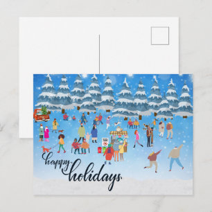 Fun d'hiver Festive Salutations de vacances Carte 