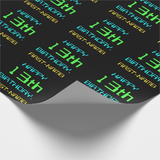 Fun Digital Computing Threaded 13th Birthday Cadeaupapier (Hoek)