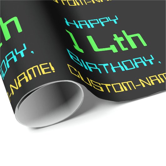 Fun Digital Computing Threaded 14th Birthday Cadeaupapier (Rol Hoek)