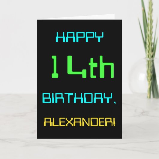 Fun Digital Computing Threaded 14th Birthday Kaart (Voorkant)
