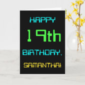 Fun Digital Computing Threaded 19th Birthday Kaart (Gele Bloem)