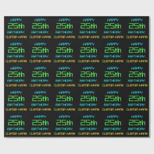 Fun Digital Computing Threaded 25th Birthday Cadeaupapier
