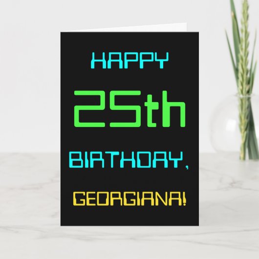 Fun Digital Computing Threaded 25th Birthday Kaart (Voorkant)