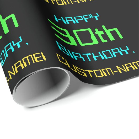 Fun Digital Computing Threaded 30th Birthday Cadeaupapier (Rol Hoek)