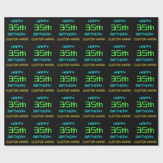 Fun Digital Computing Threaded 35th Birthday Cadeaupapier (Vlak)