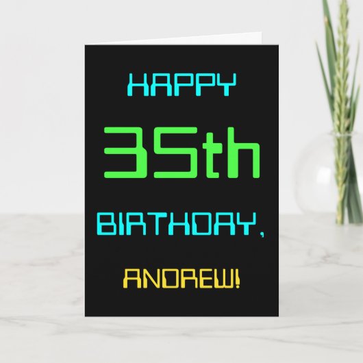 Fun Digital Computing Threaded 35th Birthday Kaart (Voorkant)