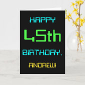 Fun Digital Computing Threaded 45th Birthday Kaart (Gele Bloem)