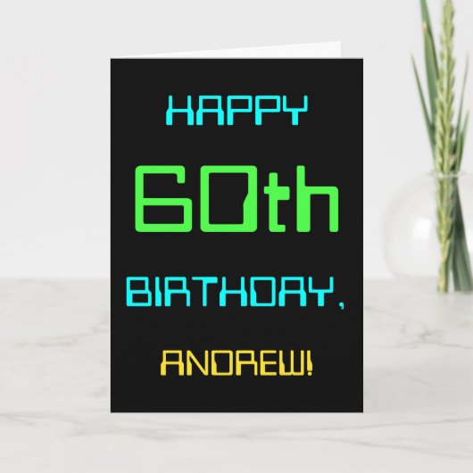 Fun Digital Computing Threaded 60th Birthday Kaart (Voorkant)