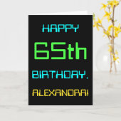 Fun Digital Computing Threaded 65th Birthday Kaart (Gele Bloem)