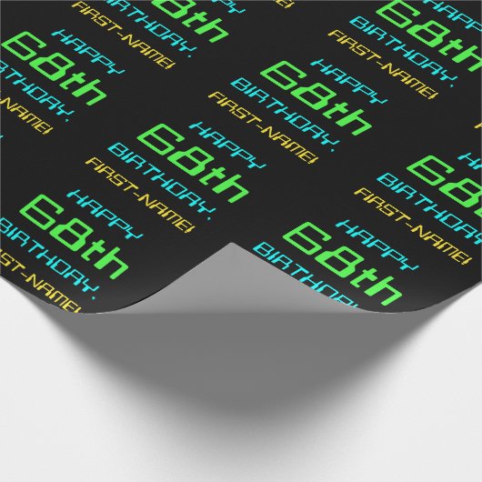 Fun Digital Computing Threaded 68th Birthday Cadeaupapier (Hoek)