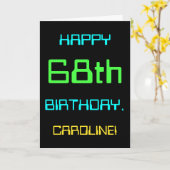 Fun Digital Computing Threaded 68th Birthday Kaart (Gele Bloem)