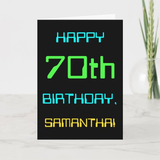 Fun Digital Computing Threaded 70th Birthday Kaart (Voorkant)