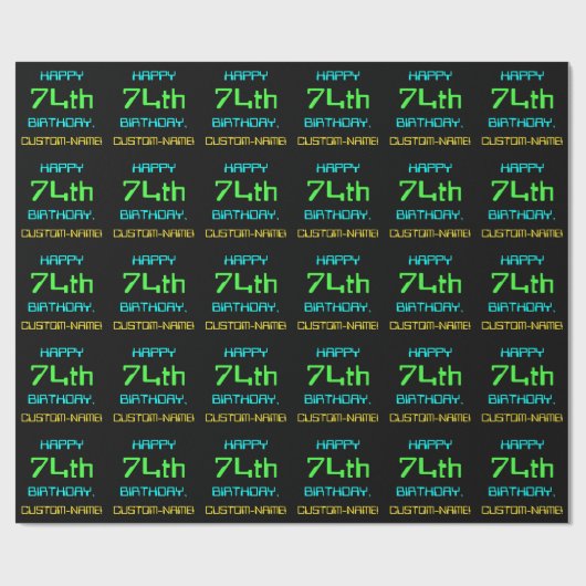 Fun Digital Computing Threaded 74th Birthday Cadeaupapier (Vlak)