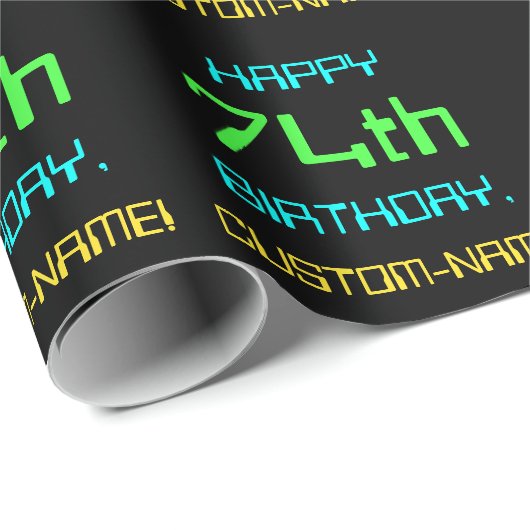 Fun Digital Computing Threaded 74th Birthday Cadeaupapier (Rol Hoek)